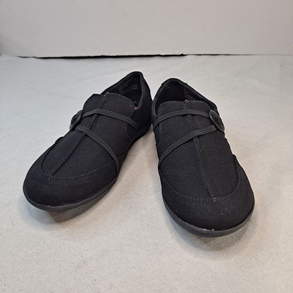 Comfort Ease Maggie Slip-on Sneakers Women's 6M Black Canvas